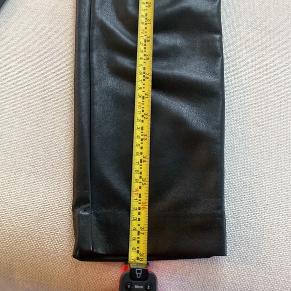 Aritzia Black Vegan Leather Belted Pant - Picture 5 of 16